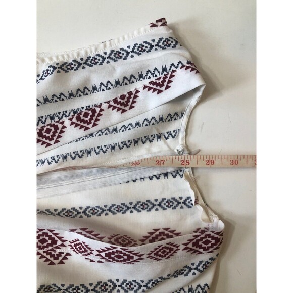 American Threads White & Maroon Aztec Long Cape Romper Size Small - Picture 6 of 13